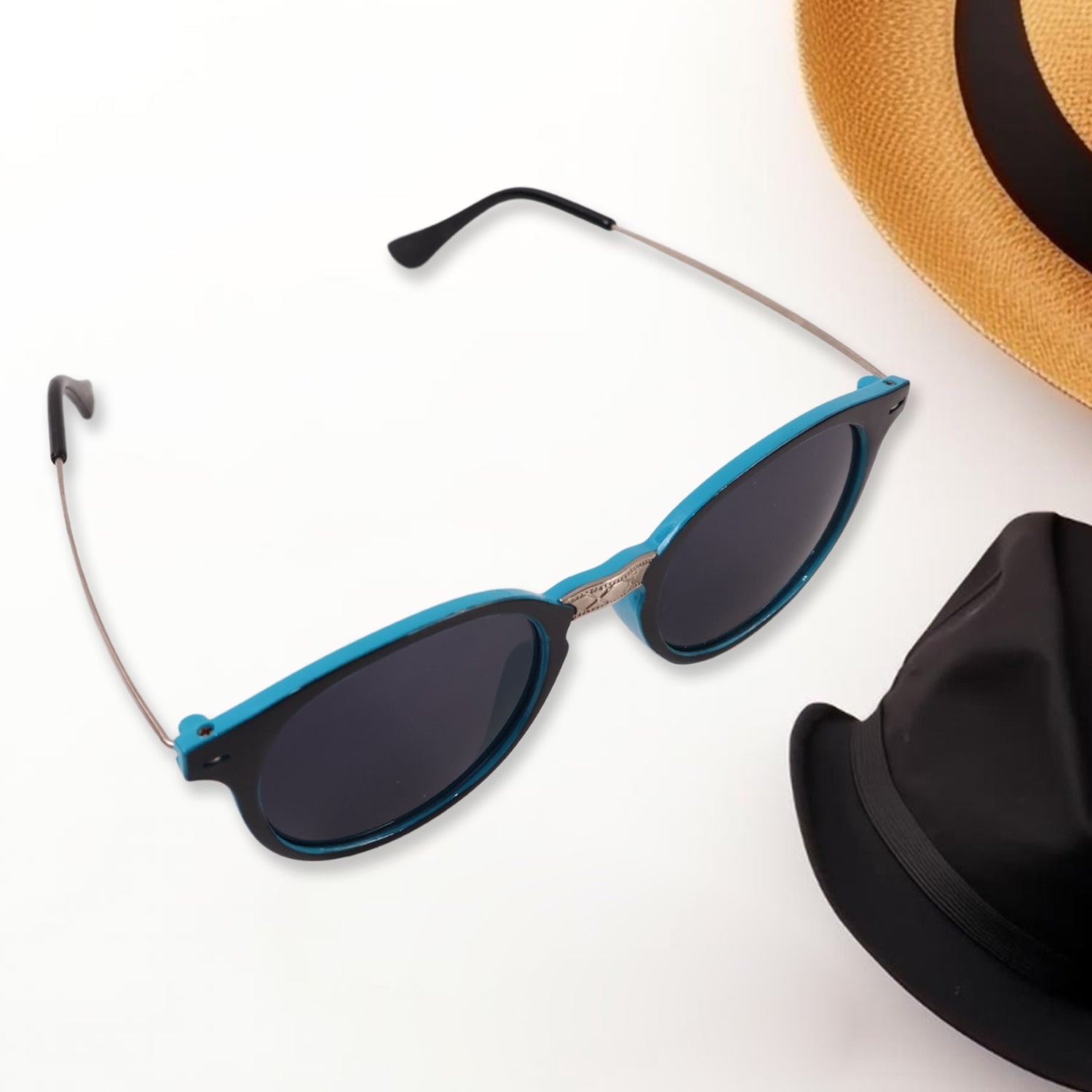 Sky Blue UV Protected Round Sunglasses, classic Sunglasses for Men & Women, Lightweight Sky Blue UV Protected Round Sunglasses, classic Sunglasses for Men & Women, Lightweight